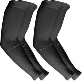 img 4 attached to 🌞 High-Quality UV Protection Compression Sleeves for Men and Women - 2 Pairs of Sun Sleeves with Full Arm Coverage