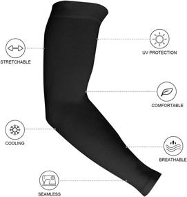 img 3 attached to 🌞 High-Quality UV Protection Compression Sleeves for Men and Women - 2 Pairs of Sun Sleeves with Full Arm Coverage