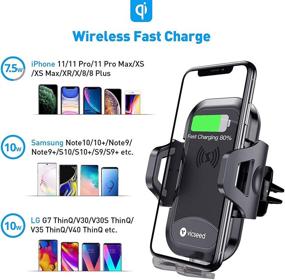 img 2 attached to 📲 VICSEED Wireless Car Charger Mount: Fast Charging Qi Car Charger with Air Vent Phone Holder for iPhone, Samsung, LG, and More