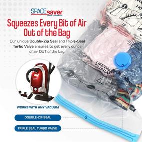 img 1 attached to 🛏️ Spacesaver Premium Vacuum Storage Bags: Maximize Storage Space by 80%! Perfect Travel Companion with Hand-Pump! Double-Zip Seal and Triple Seal Valve for Ultimate Protection! Vacuum Sealer Bags for Comforters, Blankets, Bedding, Clothing! (Jumbo 8 pack)