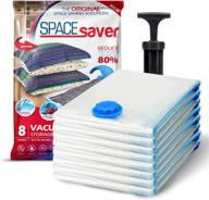 🛏️ spacesaver premium vacuum storage bags: maximize storage space by 80%! perfect travel companion with hand-pump! double-zip seal and triple seal valve for ultimate protection! vacuum sealer bags for comforters, blankets, bedding, clothing! (jumbo 8 pack) логотип