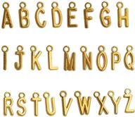 crafting and jewelry-making accessory: a-z 26 alphabet letter charms gold (4 set / 104pcs) logo