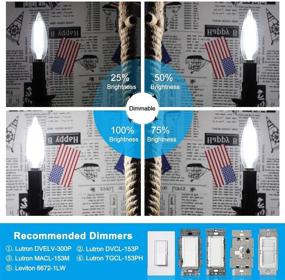img 1 attached to Dimmable Industrial Decorative Electrical Chandelier, Candelabra Equivalent