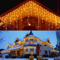 🎄 icicle christmas lights outdoor: 432 led curtain fairy light, 33ft 8 modes string lights with 80 drops - perfect yard, wedding, party, eaves, and garden décor logo