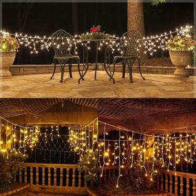 img 2 attached to 🎄 Icicle Christmas Lights Outdoor: 432 LED Curtain Fairy Light, 33ft 8 Modes String Lights with 80 Drops - Perfect Yard, Wedding, Party, Eaves, and Garden Décor