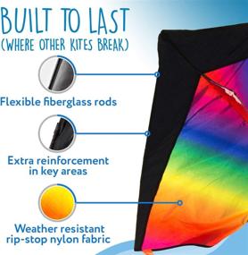 img 1 attached to 🌈 Vibrant Rainbow Delta Kite: Ultimate High-Flyer for Kids and Adults!