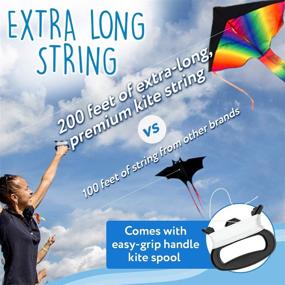 img 2 attached to 🌈 Vibrant Rainbow Delta Kite: Ultimate High-Flyer for Kids and Adults!