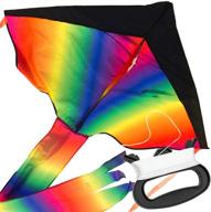 🌈 vibrant rainbow delta kite: ultimate high-flyer for kids and adults! logo