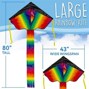 img 3 attached to 🌈 Vibrant Rainbow Delta Kite: Ultimate High-Flyer for Kids and Adults!