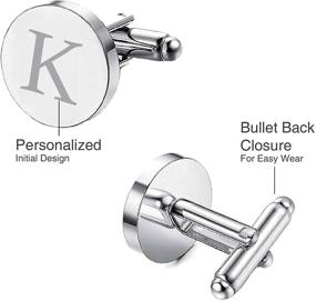 img 1 attached to 👔 Custom Engraved Initials Cufflinks by BodyJ4You - Stylish Men's Accessories for Personalization