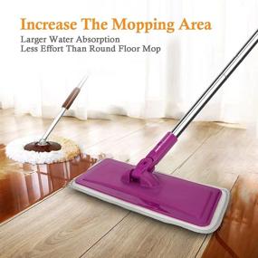 img 3 attached to Learja Floor Mop Set - Microfiber Flat Mop for Laminate, Bamboo, and Tile - 4 Washable Pads - Wet/Dry Cleaning - 360° Rotating Aluminum Alloy Head - Mop Handle Included (4PC)