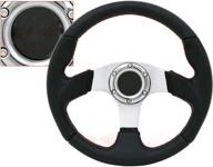 for universal fit 320mm jdm battle racing steering wheel new - mazda mitsubishi etc (blue) (001bk) logo