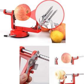 img 2 attached to 🍎 Gorgenius Apple Peelers: Efficient 3-in-1 Suction Base Apple Peeler Corer Slicer + Spare Blade - Durable & Heavy Duty (Red)