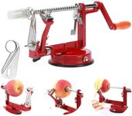 🍎 gorgenius apple peelers: efficient 3-in-1 suction base apple peeler corer slicer + spare blade - durable & heavy duty (red) logo