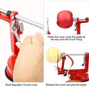 img 1 attached to 🍎 Gorgenius Apple Peelers: Efficient 3-in-1 Suction Base Apple Peeler Corer Slicer + Spare Blade - Durable & Heavy Duty (Red)