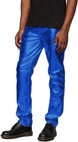 img 3 attached to 👖 COOFANDY Men's Metallic Shiny Jeans for Christmas Party, Dance, Disco Nightclub – Straight Leg Trousers