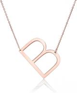 fairy whisper rose gold stainless steel initial alphabet script name necklace - a-z diy pendant logo