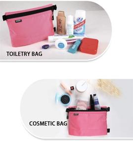 img 2 attached to 🎒 GOX Carry On Zipper Toiletry Bag: Compact Makeup & Digital Essentials Organizer - Small Size (Pink)