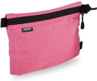 🎒 gox carry on zipper toiletry bag: compact makeup & digital essentials organizer - small size (pink) logo