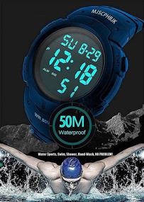 img 3 attached to ⌚ MJSCPHBJK Men's Digital Sports Watch, Waterproof LED Screen Large Face Military Watches and Heavy Duty Electronic Simple Army Watch with Alarm, Stopwatch, Luminous Night Light - Black