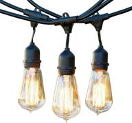 🍽️ create an old time bistro ambience on your patio with brightech ambience pro outdoor edison string lights -commercial grade weatherproof & dimmable vintage filament bulbs - 48 ft market lights logo