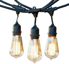 img 4 attached to 🍽️ Create an Old Time Bistro Ambience on Your Patio with Brightech Ambience Pro Outdoor Edison String Lights -Commercial Grade Weatherproof & Dimmable Vintage Filament Bulbs - 48 Ft Market Lights