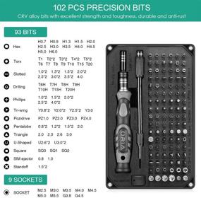 img 3 attached to 🔧 Новейший набор прецизионных отверток: 106 в 1 с 102 битами и магнитными Торкс - профессиональный ремонтный инструмент для электроники, ПК, iPhone, iPad, часов - включает чехол - идеальный подарок на День отца