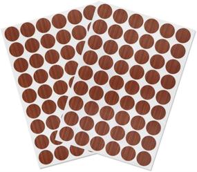 img 4 attached to 🔴 VictorsHome Red Walnut Self-Adhesive Screw Hole Stickers: Dustproof PVC Cover Caps for Wooden Furniture Cabinet - 21mm Size, 2 Sheets/108 Pcs