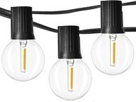 🌟 newpow outdoor string lights: 100ft dimmable shatterproof led g40 globe bulbs for indoor/outdoor decoration - waterproof & warm glow - black wire логотип