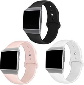 img 3 attached to NAHAI Ремешки Fitbit Ionic, 3-пакета Мягких Силиконовых Запасных Ремешков для Фитбит Ионик Умных Часов – Дышащие Браслеты, Доступны Большие и Маленькие Размеры