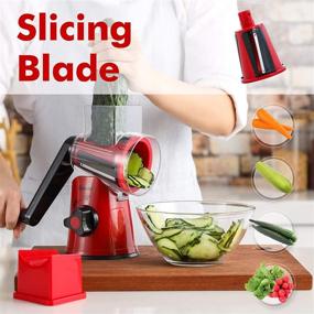 img 2 attached to Kitchen Rotary Grater & Vegetable Slicer Hand Grater – 🥕 Easy to Clean Food Shredder, Ideal for Cucumbers, Carrots, Zucchini, and More