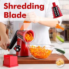 img 1 attached to Kitchen Rotary Grater & Vegetable Slicer Hand Grater – 🥕 Easy to Clean Food Shredder, Ideal for Cucumbers, Carrots, Zucchini, and More