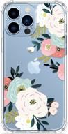 gviewin floral clear tpu case for iphone 13 pro max 6.7 inch 2021 – shockproof & flexible protective cover with flower pattern design – ideal for women and girls (abundant blossom/white) logo