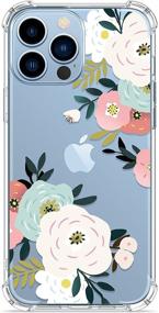 img 4 attached to GVIEWIN Floral Clear TPU Case for iPhone 13 Pro Max 6.7 Inch 2021 – Shockproof & Flexible Protective Cover with Flower Pattern Design – Ideal for Women and Girls (Abundant Blossom/White)