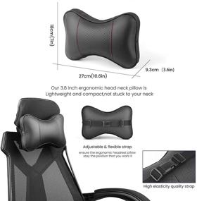 img 2 attached to 🚗 Comfortable Au-kee Memory Foam Headrest Pillow with Leather Cover for Neck Support in Car Seat - Black (Pack of 1)