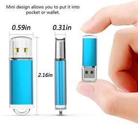 img 2 attached to 💾 Wellsenn 16GB Mixcolor USB Flash Drive - Keychain Design, 5 Pack 16GB Thumb Drive - Swivel Memory Stick