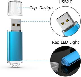img 1 attached to 💾 Wellsenn 16GB Mixcolor USB Flash Drive - Keychain Design, 5 Pack 16GB Thumb Drive - Swivel Memory Stick
