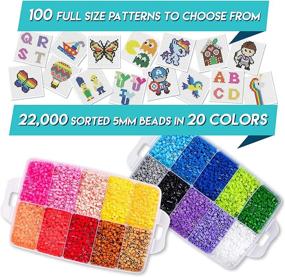 img 3 attached to 22,000 5mm Fuse Beads with 100 Full-Size Patterns, 20 Pre-Sorted Colors, 4 Large Pegboards | Perler Hama Melty Iron Beads Compatible