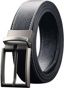 img 4 attached to Reversible Leather Dress Rotated Buckle Men's Accessories for Belts