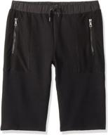 hudson boys terry short black boys' clothing in shorts logo