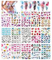 🦋 30 sheets butterfly nail art stickers water transfer sticker with butterfly and flower patterns for manicure, diy nail tips, toenails, and nail art decorations – nail accessories decals by le fu li logo