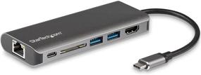 img 4 attached to 🔌 StarTech.com USB-C Multiport Adapter - Portable Dock with 4K HDMI, 2 USB 3.0 Ports, SD Card Slot, Gigabit Ethernet, 60W Power Delivery - USB Type-C/Thunderbolt 3 - NEW VERSION DKT30CSDHPD3 (DKT30CSDHPD)