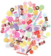🍬 100 pieces mixed candy sweets resin flatback slime beads - super cute slime charms for diy scrapbooking crafts - assorted colors and shapes - making supplies logo