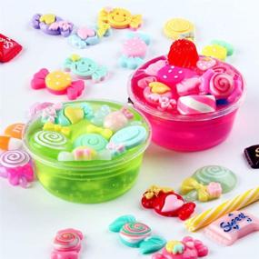 img 1 attached to 🍬 100 Pieces Mixed Candy Sweets Resin Flatback Slime Beads - Super Cute Slime Charms for DIY Scrapbooking Crafts - Assorted Colors and Shapes - Making Supplies