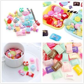 img 3 attached to 🍬 100 Pieces Mixed Candy Sweets Resin Flatback Slime Beads - Super Cute Slime Charms for DIY Scrapbooking Crafts - Assorted Colors and Shapes - Making Supplies