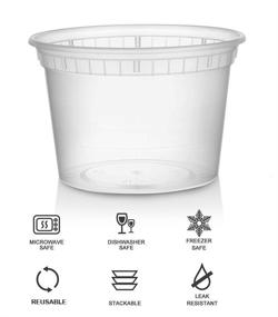 img 4 attached to 🍱 Convenient and Versatile Mr. Miracle 16 Oz Plastic Containers with Lids - 48 Pack, Microwavable, Freezer & Dishwasher Safe