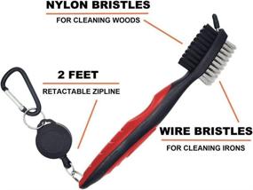 img 3 attached to ⛳️ FBJW Golf Club Brush: Dual-Sided Bristle Groove Cleaner + 2 Ft Retractable Zip-Line Aluminum Carabiner – Lightweight, Ergonomic Design, Easily Attachable to Golf Bag