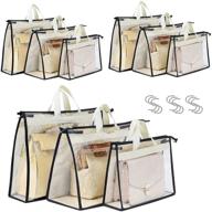 👜 9-pack clear dust bags for handbags - handbag storage solution with zipper and handles logo