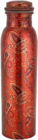 img 1 attached to 💧 Zap Impex Travelers Pure Copper Water Bottle - Rajasthani Design | Joint-Free