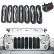 enhance your jeep wrangler's look with rt-tcz clip-on grille inserts, 2007-2015 (matte black) logo